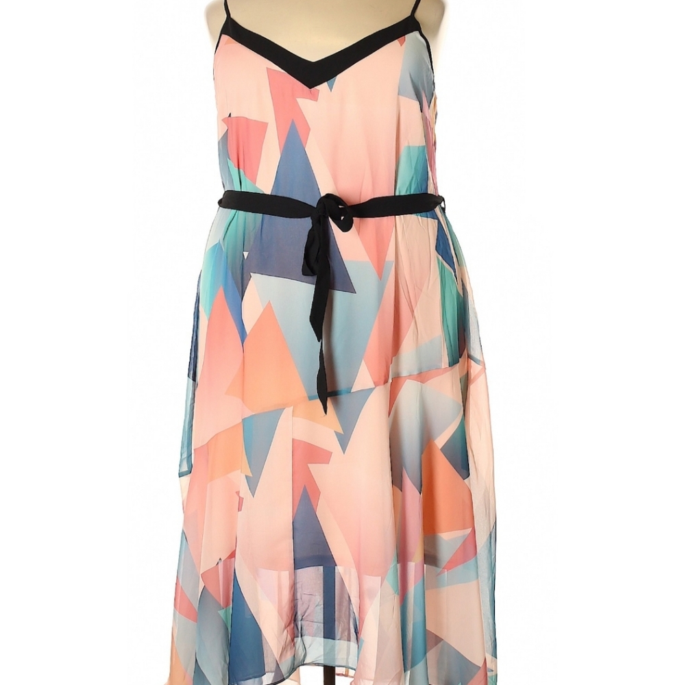 Color block spaghetti strap dress